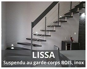Lissa escalier suspendu bois fabriqué par Artescaliers